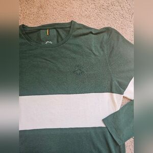 Iffley Road Green White Stripe colorblock lightweight mens XXL long sleeve shirt